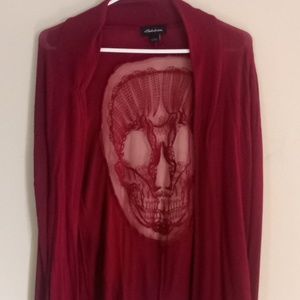 Red Sugar Skull Cardigan
